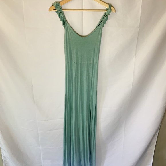 Forever 21 Sage Ruffle Sleeve Maxi Dress Size S - Picture 2 of 6